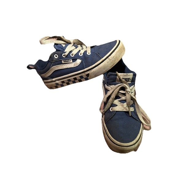 Boys Blue And White Vans, Size Youth 13 - Picture 1 of 4